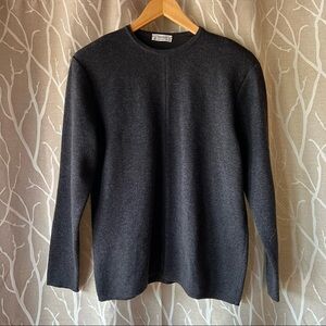 YVES SAINT LAURENT Rive Gauche Vintage Grey Lambswool Jumper Top Sweater